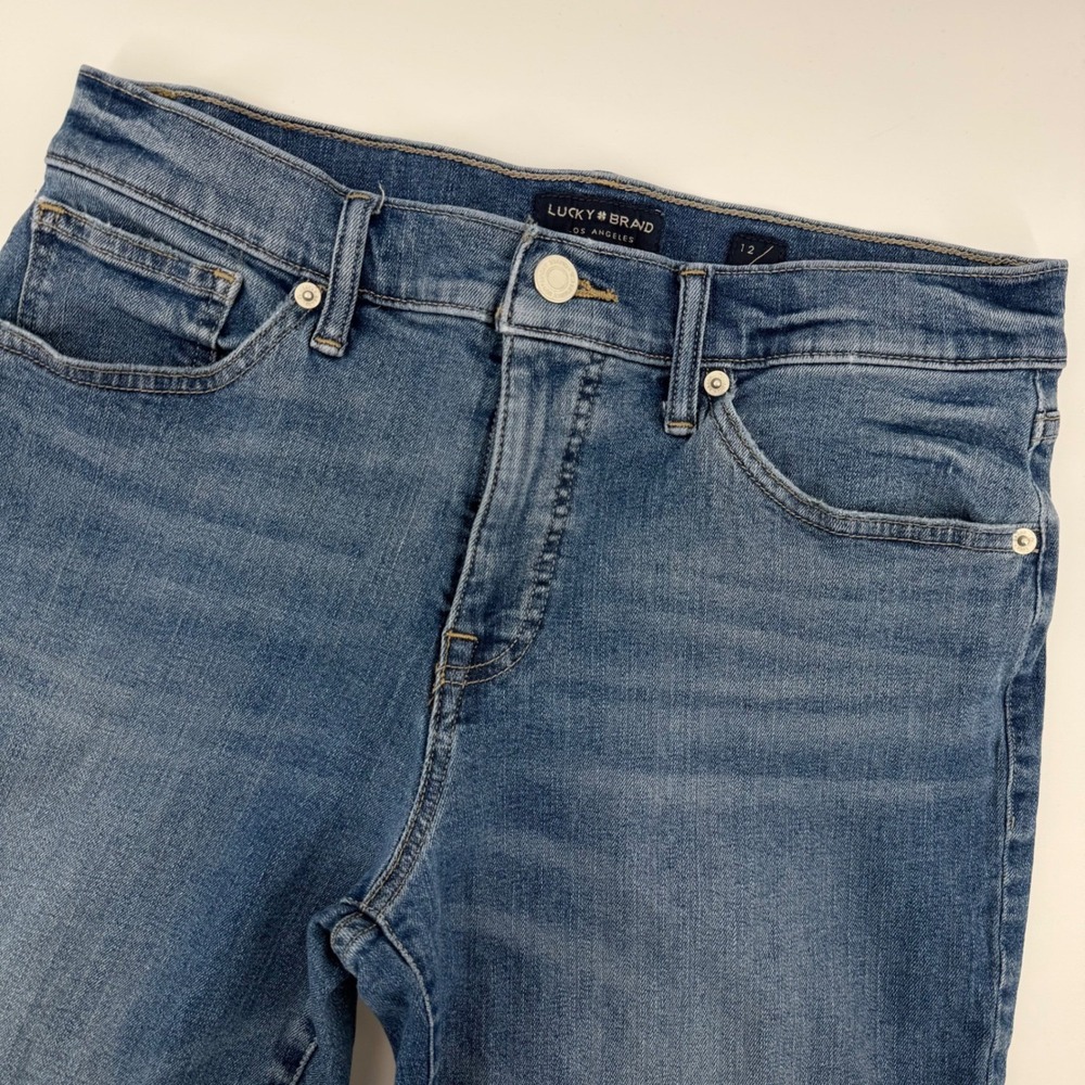 Lucky Brand Womens Mid Rise Ava Crop‎ Blue Jeans Medium Wash Size 12/31